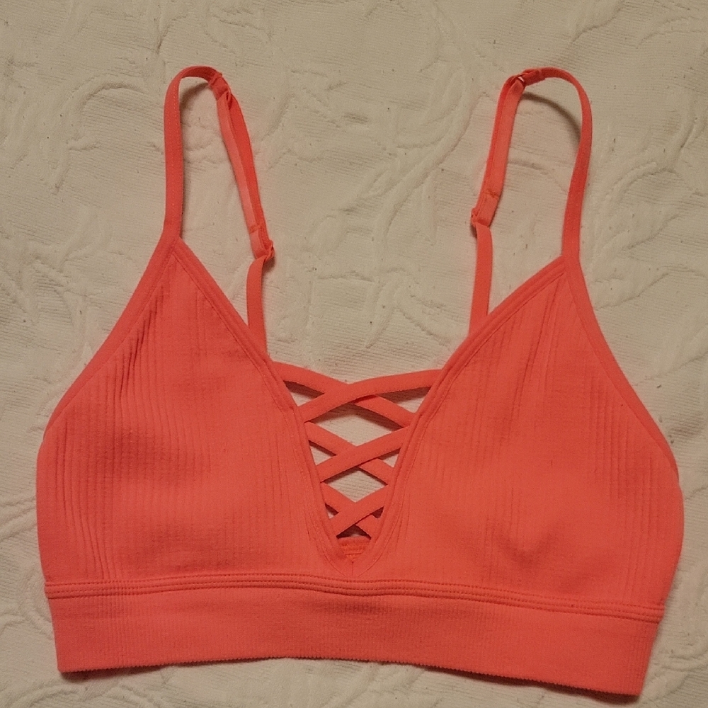 PINK Victoria's Secret Coral Cross-Front Bralette